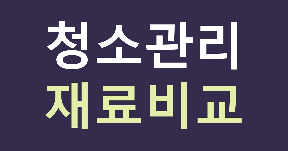 서울 성동구 마장동 간판 재료, 식품 작업장 주변의 청소와 관리 기준
